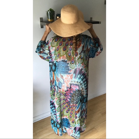 🌿 NEW 🌿 Sheer Kimono Coverup Long - Picture 2 of 2